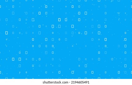 Seamless background pattern of evenly spaced white photo frame symbols of different sizes and opacity. Vector illustration on light blue background with stars