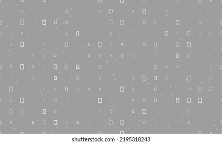 Seamless background pattern of evenly spaced white photo frame symbols of different sizes and opacity. Vector illustration on grey background with stars