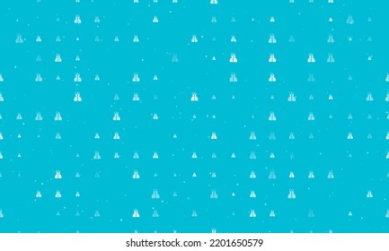 Seamless background pattern of evenly spaced white set of giftss of different sizes and opacity. Vector illustration on cyan background with stars