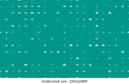 Seamless background pattern of evenly spaced white printed circuit boards of different sizes and opacity. Vector illustration on teal background with stars
