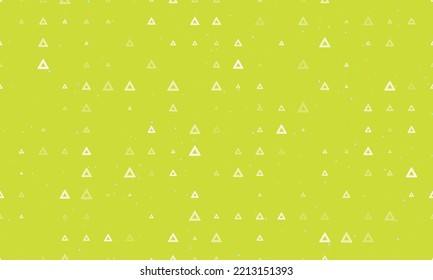 Seamless background pattern of evenly spaced white emergency stop signs of different sizes and opacity. Vector illustration on lime background with stars