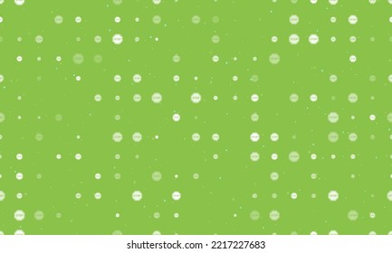 Seamless background pattern of evenly spaced white stop road signs of different sizes and opacity. Vector illustration on light green background with stars