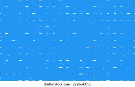 Seamless background pattern of evenly spaced white minus symbols of different sizes and opacity. Vector illustration on blue background with stars