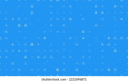 Seamless background pattern of evenly spaced white roundabout signs of different sizes and opacity. Vector illustration on blue background with stars
