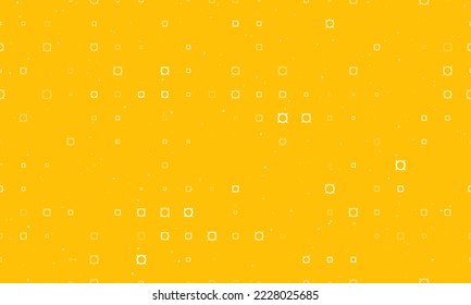 Seamless background pattern of evenly spaced white currency signs of different sizes and opacity. Vector illustration on amber background with stars