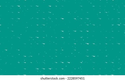 Seamless background pattern of evenly spaced white helicopter symbols of different sizes and opacity. Vector illustration on teal background with stars