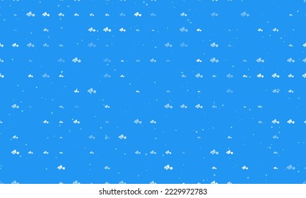 Seamless background pattern of evenly spaced white road roller symbols of different sizes and opacity. Vector illustration on blue background with stars