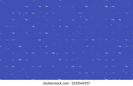 Seamless background pattern of evenly spaced white helicopter symbols of different sizes and opacity. Vector illustration on indigo background with stars