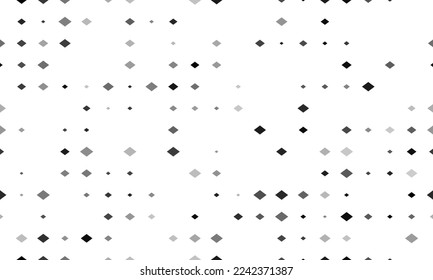 Seamless background pattern of evenly spaced black rhombus symbols of different sizes and opacity. Vector illustration on white background