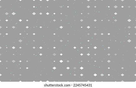 Seamless background pattern of evenly spaced white rhombus symbols of different sizes and opacity. Vector illustration on gray background with stars