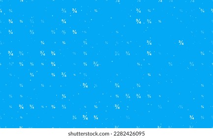 Seamless background pattern of evenly spaced white three quarters symbols of different sizes and opacity. Vector illustration on light blue background with stars