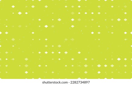 Seamless background pattern of evenly spaced white rhombus symbols of different sizes and opacity. Vector illustration on lime background with stars