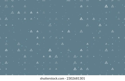 Seamless background pattern of evenly spaced white wild animals road signs of different sizes and opacity. Vector illustration on blue gray background with stars