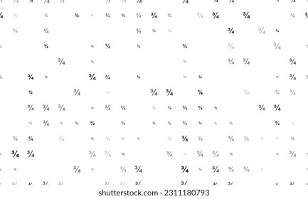Seamless background pattern of evenly spaced black three quarters symbols of different sizes and opacity. Vector illustration on white background