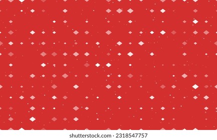 Seamless background pattern of evenly spaced white rhombus symbols of different sizes and opacity. Vector illustration on red background with stars