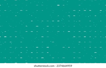 Seamless background pattern of evenly spaced white future car symbols of different sizes and opacity. Vector illustration on teal background with stars