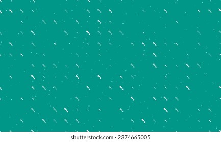Seamless background pattern of evenly spaced white down arrows of different sizes and opacity. Vector illustration on teal background with stars