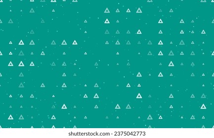 Seamless background pattern of evenly spaced white emergency stop signs of different sizes and opacity. Vector illustration on teal background with stars