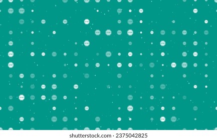 Seamless background pattern of evenly spaced white stop road signs of different sizes and opacity. Vector illustration on teal background with stars