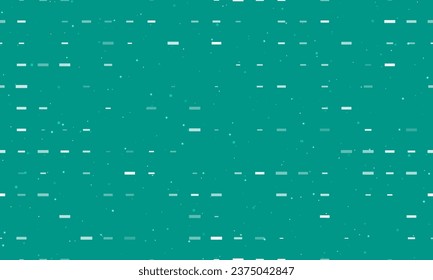 Seamless background pattern of evenly spaced white minus symbols of different sizes and opacity. Vector illustration on teal background with stars
