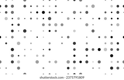 Seamless background pattern of evenly spaced black octagon symbols of different sizes and opacity. Vector illustration on white background