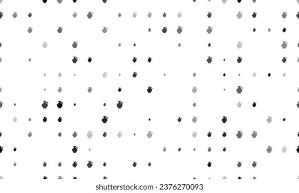 Seamless background pattern of evenly spaced black antique vase symbols of different sizes and opacity. Vector illustration on white background