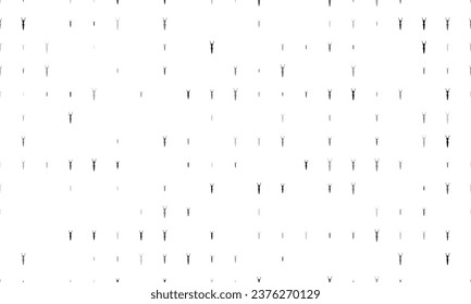 Seamless background pattern of evenly spaced black woman stretches symbols of different sizes and opacity. Vector illustration on white background
