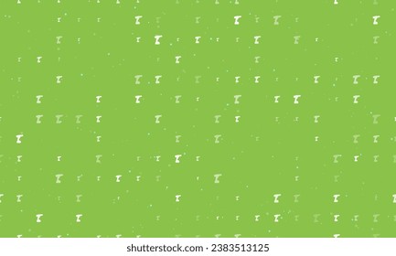 Seamless background pattern of evenly spaced white electric screwdriver symbols of different sizes and opacity. Vector illustration on light green background with stars