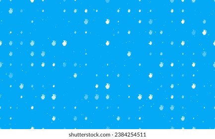 Seamless background pattern of evenly spaced white antique vase symbols of different sizes and opacity. Vector illustration on light blue background with stars