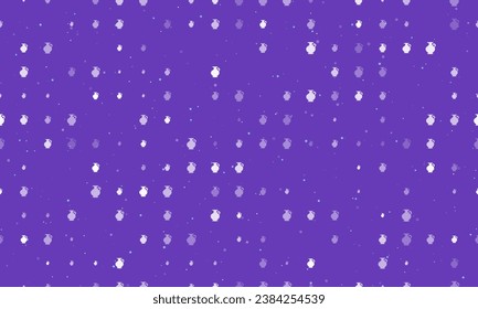 Seamless background pattern of evenly spaced white antique vase symbols of different sizes and opacity. Vector illustration on deep purple background with stars