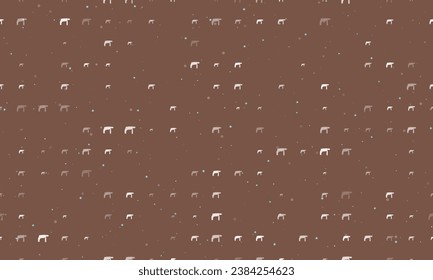 Patrón de fondo sin brillo de símbolos de taladro blanco pares y espaciados de diferentes tamaños y opacidad. Ilustración vectorial sobre fondo marrón con estrellas