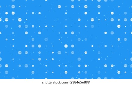 Seamless background pattern of evenly spaced white stop road signs of different sizes and opacity. Vector illustration on blue background with stars