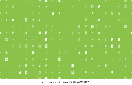 Motif harmonieux d'arrière-plan blanc à espacement égal Trois de pique jouant à des cartes de tailles et d'opacité différentes. Illustration vectorielle sur fond vert clair avec étoiles