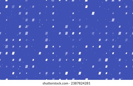 Seamless background pattern of evenly spaced white parallelogram symbols of different sizes and opacity. Vector illustration on indigo background with stars