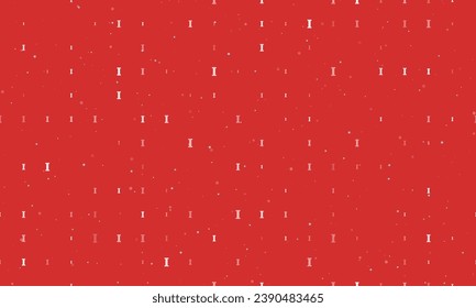 Seamless background pattern of evenly spaced white capital letter I symbols of different sizes and opacity. Vector illustration on red background with stars