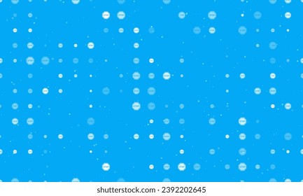 Seamless background pattern of evenly spaced white stop road signs of different sizes and opacity. Vector illustration on light blue background with stars