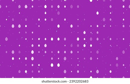 Seamless background pattern of evenly spaced white oval symbols of different sizes and opacity. Vector illustration on purple background with stars