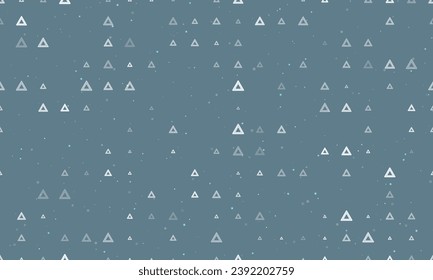 Seamless background pattern of evenly spaced white emergency stop signs of different sizes and opacity. Vector illustration on blue gray background with stars