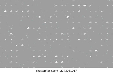 Seamless background pattern of evenly spaced white vise symbols of different sizes and opacity. Vector illustration on gray background with stars