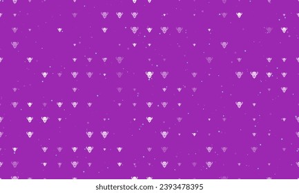 Seamless background pattern of evenly spaced white buffalo logos of different sizes and opacity. Vector illustration on purple background with stars