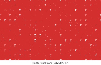 Seamless background pattern of evenly spaced white electric screwdriver symbols of different sizes and opacity. Vector illustration on red background with stars