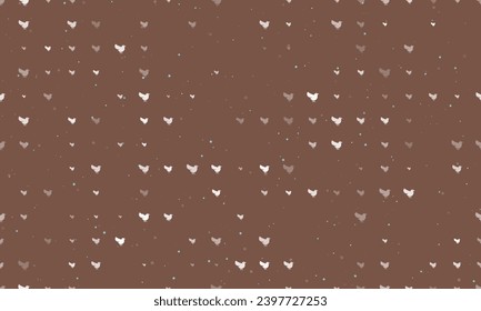 Seamless background pattern of evenly spaced white bird symbols of different sizes and opacity. Vector illustration on brown background with stars