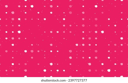 Seamless background pattern of evenly spaced white aspen leafs of different sizes and opacity. Vector illustration on pink background with stars