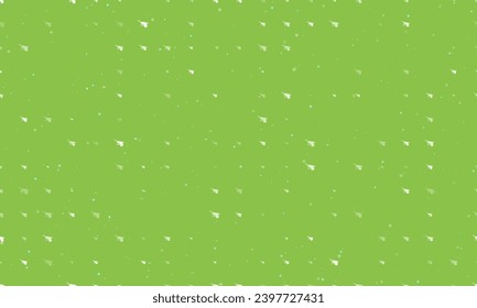 Seamless background pattern of evenly spaced white garden wheelbarrow symbols of different sizes and opacity. Vector illustration on light green background with stars