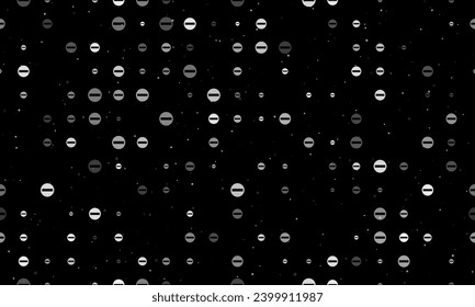 Patrón de fondo sin soldadura de blanco uniformemente espaciado sin señales de entrada de diferentes tamaños y opacidad. Ilustración vectorial sobre fondo negro con estrellas