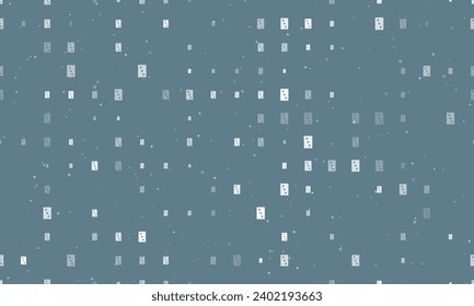 Seamless background pattern of evenly spaced white Three of diamonds playing cards of different sizes and opacity. Vector illustration on blue gray background with stars
