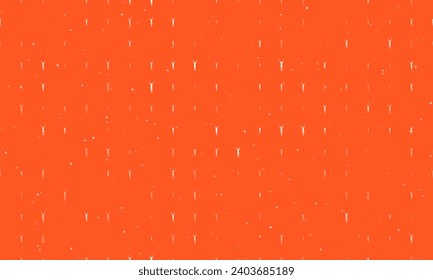 Seamless background pattern of evenly spaced white woman stretches symbols of different sizes and opacity. Vector illustration on deep orange background with stars