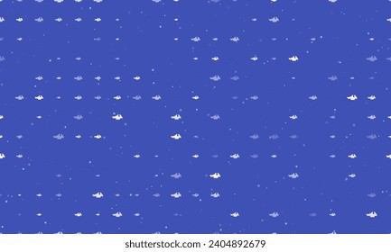 Seamless background pattern of evenly spaced white vise symbols of different sizes and opacity. Vector illustration on indigo background with stars