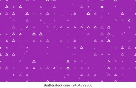 Seamless background pattern of evenly spaced white emergency stop signs of different sizes and opacity. Vector illustration on purple background with stars