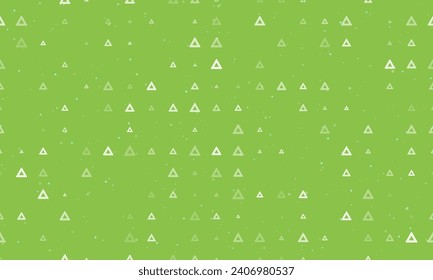 Seamless background pattern of evenly spaced white emergency stop signs of different sizes and opacity. Vector illustration on light green background with stars